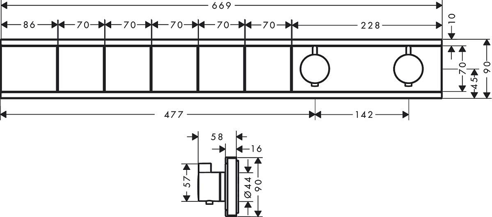 Термостат для душа Hansgrohe RainSelect 15384000, хром