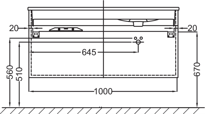 Тумба под раковину 100 см Jacob Delafon Vox EB2075-R1-E16 коричневый