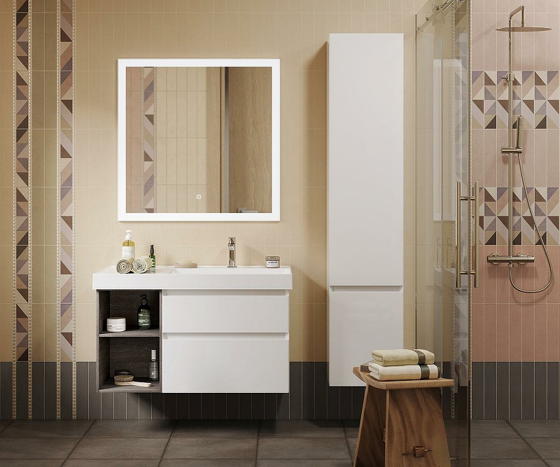 Шкаф-пенал Kerama Marazzi Cubo 35 R CUB.165Rh\WHT.M подвесной.