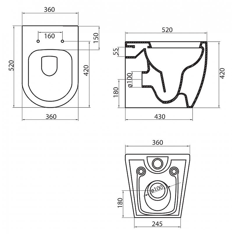 Унитаз приставной BelBagno Marino BB105CBR/BB105SC с сиденьем микролифт, белый