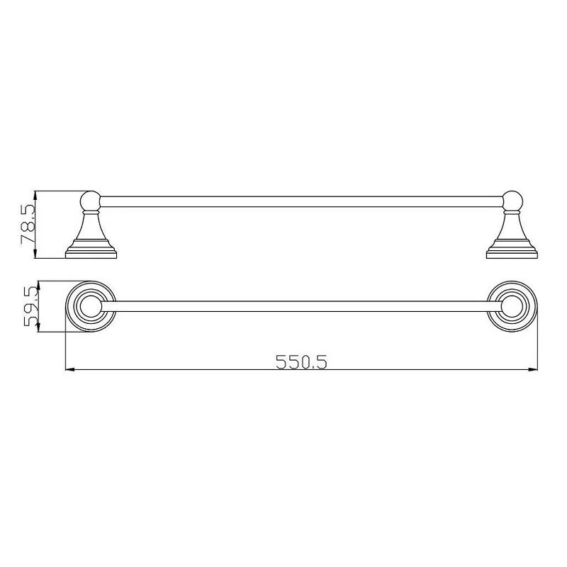 Полотенцедержатель Rav-Slezak Morava MKA0701/55SM бронза