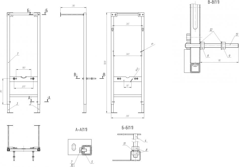 Система инсталляции для унитазов Cersanit Vector IN-MZ-VECTOR