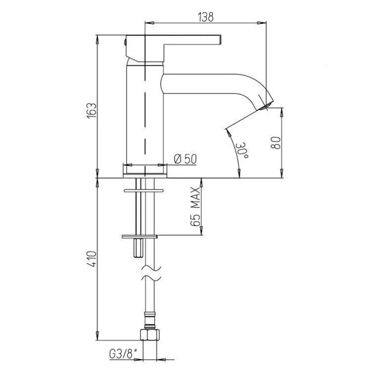 Смеситель для раковины Paini Brera 74PZ205O черный