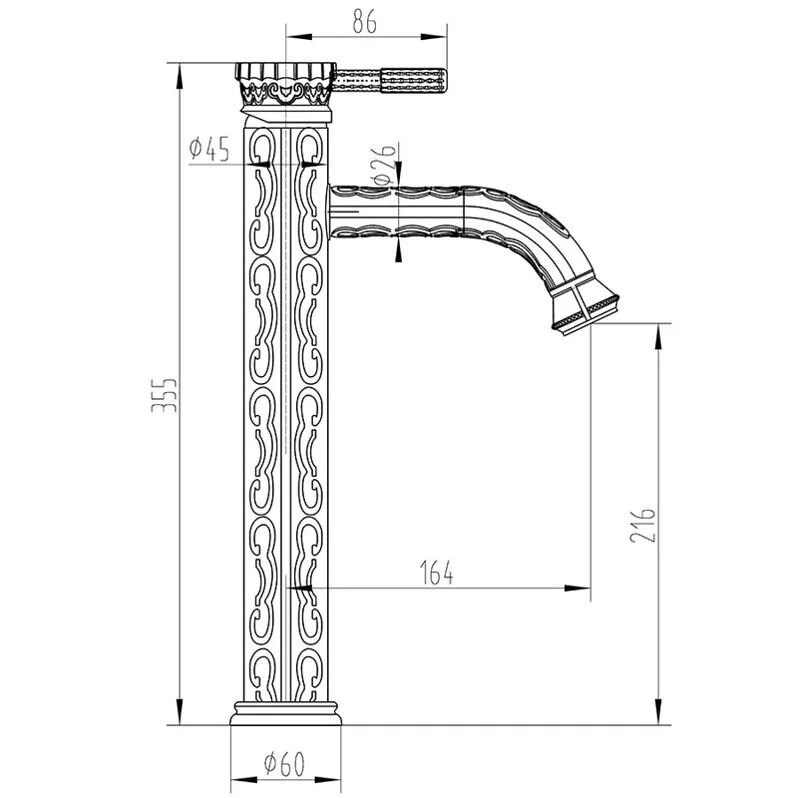 Смеситель для раковины Milacio Villena MC.503.BBR черный