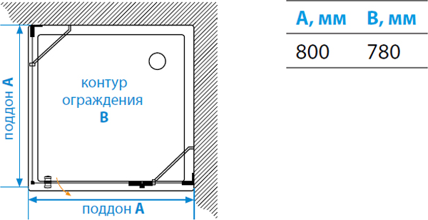 Душевой уголок Aquaton Lax 80x80 см 1AX016SSXX000, правый