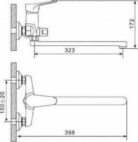 Смеситель для ванны Gappo Vantto G2236 хром