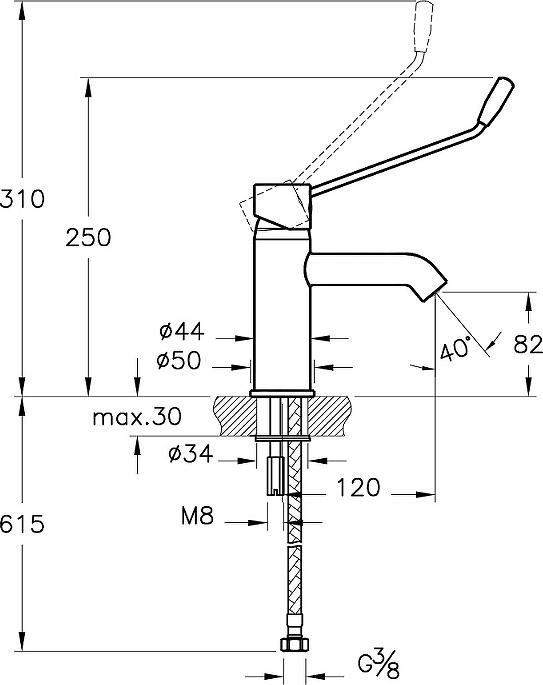 Смеситель для раковины VitrA Aquamed A42312EXP, хром