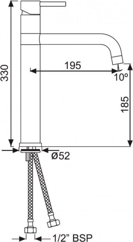 Смеситель для раковины без донного клапана Jaquar Florentine FLR-CHR-5009B