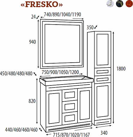 Зеркало Misty Fresko Л-Фре03075-0417 75 см