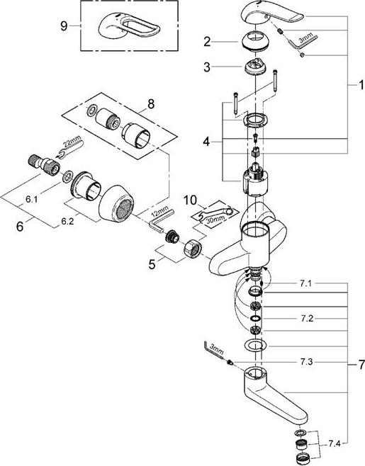 Смеситель для раковины Grohe Euroeco Special 32767000