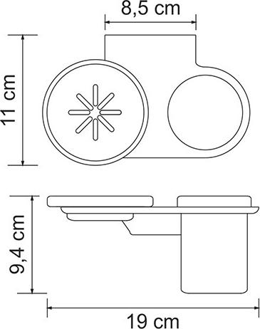 Держатель стакана и мыльницы WasserKRAFT Kammel K-8326, хром