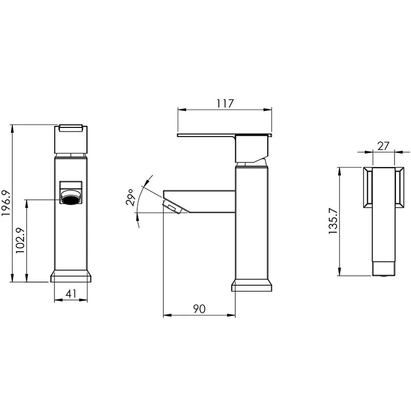 Смеситель для раковины Shouder Sharp 380204 хром