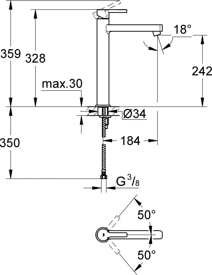 Смеситель Grohe Lineare 23405000 для раковины