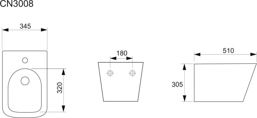 Подвесное биде Ceramica Nova Metric CN3008