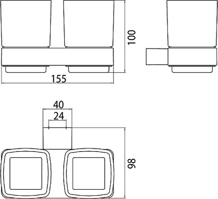 Стакан для зубных щеток Emco Loft 0525 001 00 двойной, хром