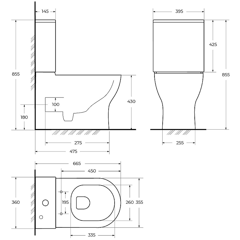 Унитаз-компакт BelBagno Sfera-Tor BB2141CP-TOR/BB2141T/BB865SC с бачком и с сиденьем микролифт, белый