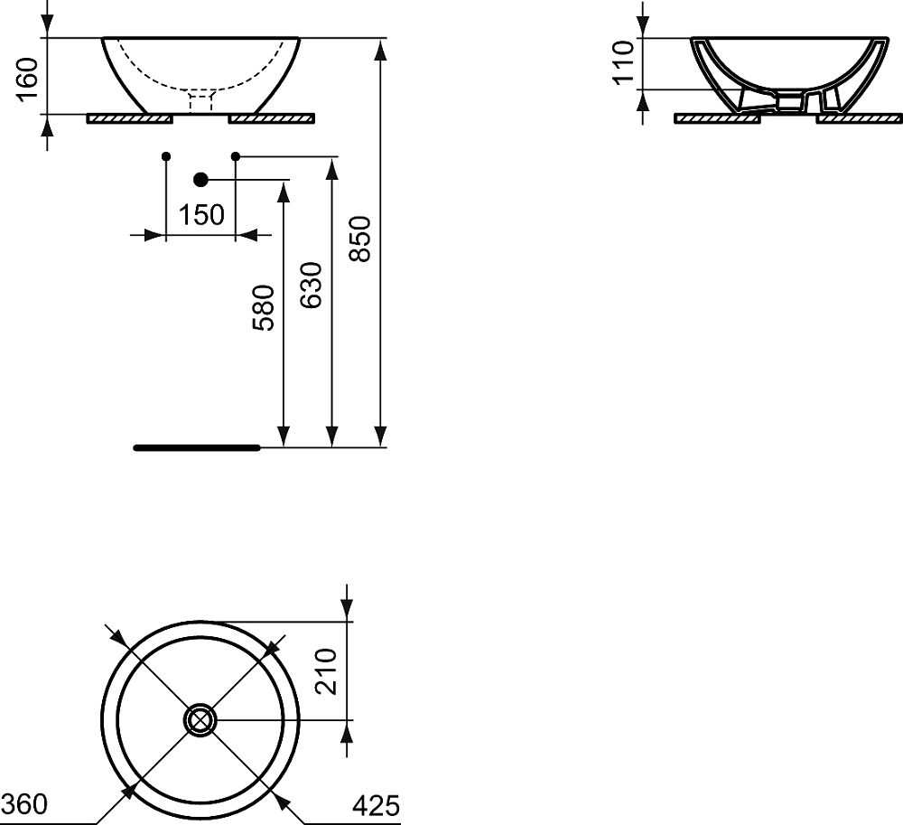 Рукомойник Ideal Standard Strada K078301 45 см