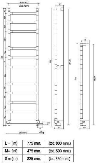 Полотенцесушитель электрический Margaroli Sereno 584-11 BOX 5844711CRNB, хром