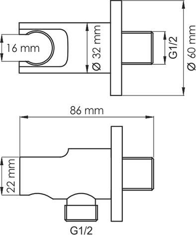 Шланговое подключение WasserKRAFT A083, черный матовый