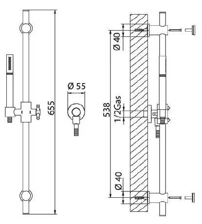 Душевой гарнитур Bandini Stel 747120SS00 хром