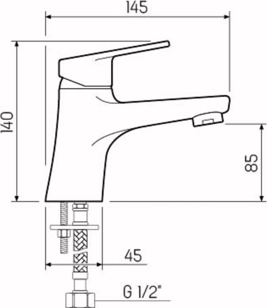 Смеситель для умывальника РМС SL132-001F, хром