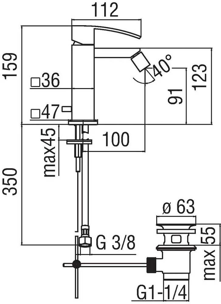 Смеситель для биде Teknobili Ray RY00119/1CR хром