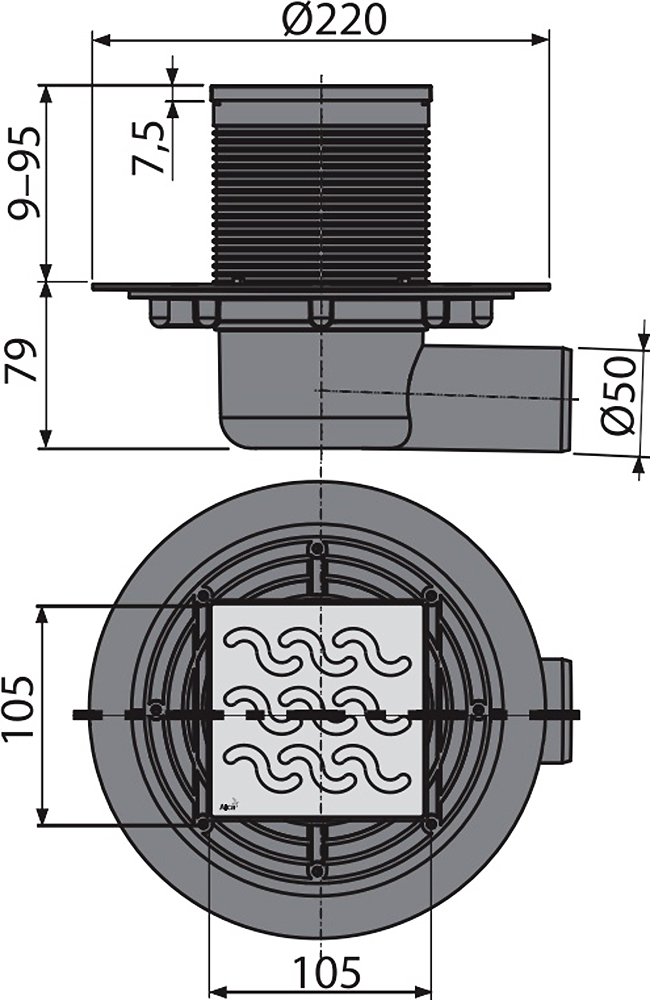 Душевой трап AlcaPlast APV102