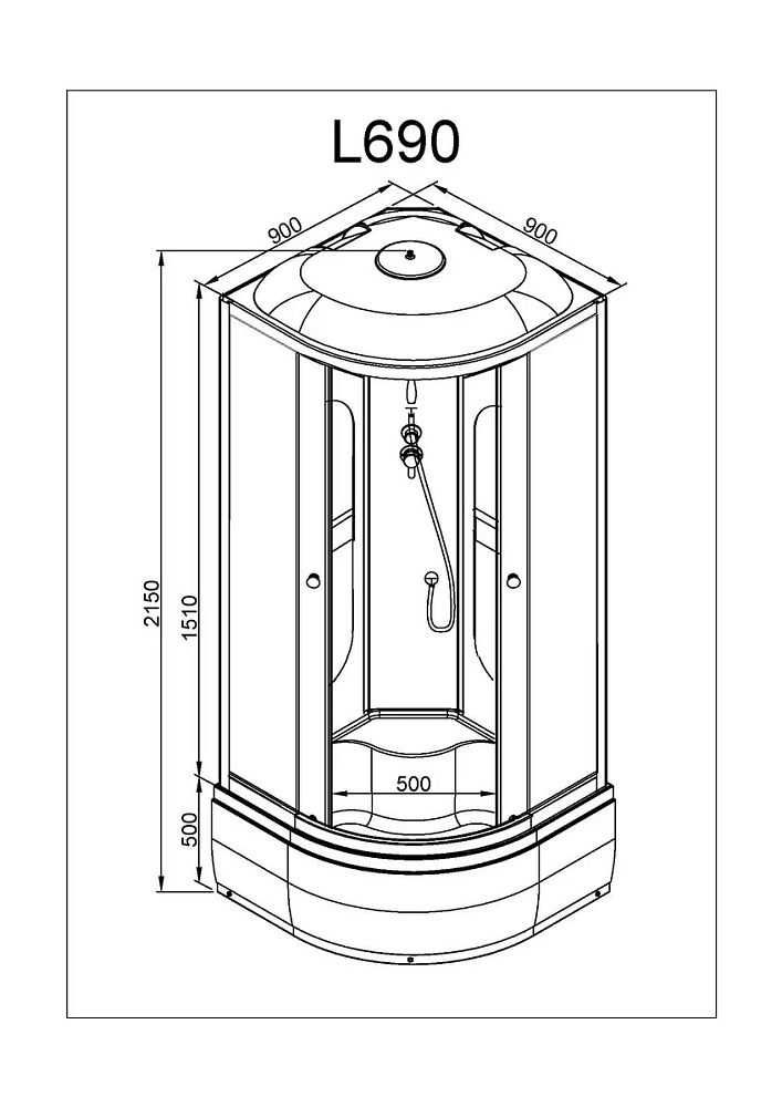 Душевая кабина Deto L L690EL