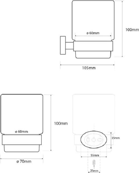 Стакан Bemeta Oval 118410011 хром