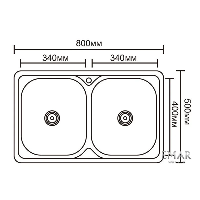 Кухонная мойка Emar Steel 8050В накладная серый