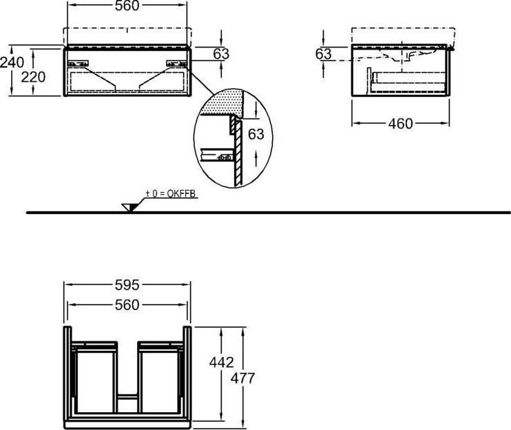 Тумба под раковину 60 см Geberit iCon 840262000, платиновый