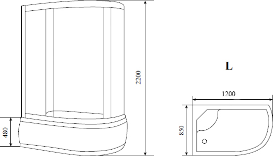 Душевая кабина Timo Standart T-1120 L