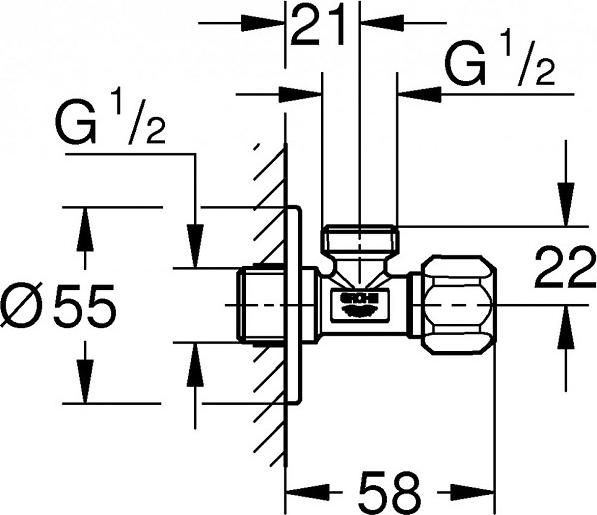 Угловой вентиль Grohe 22032000