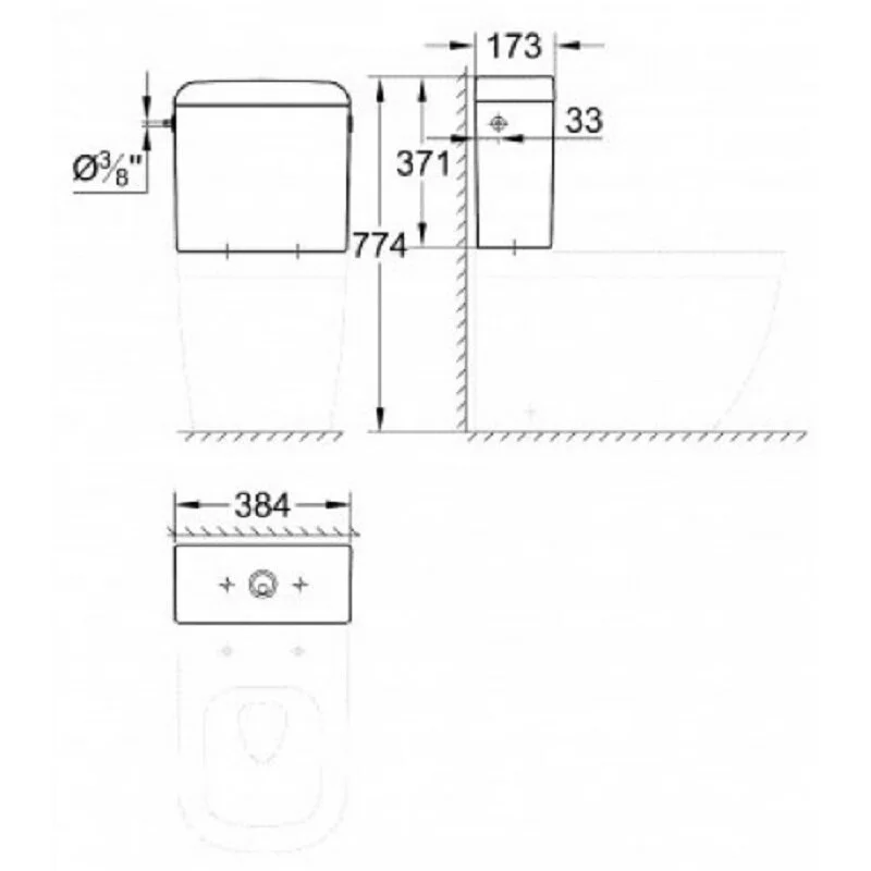 Напольный унитаз, безободковый Grohe Euro Ceramic 3933800H