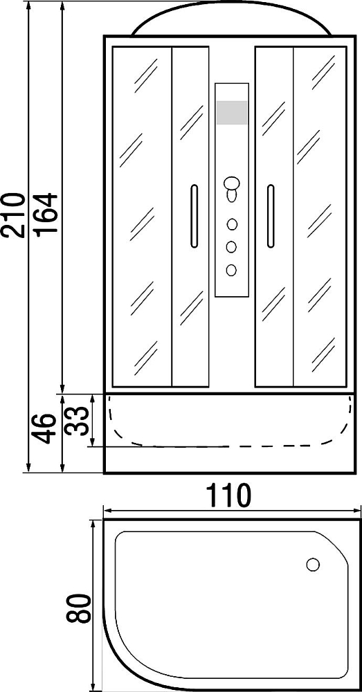 Душевая кабина River Dunay 110/80/46 MT R