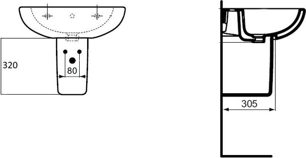 Полупьедестал для раковины Ideal Standard Tesi T033401