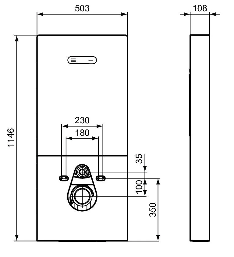 Инсталляция Ideal Standard Prosys R0144A6 Neox для подвесного унитаза, черный