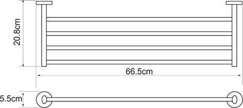 Полотенцедержатель 66 см WasserKRAFT Rhein K-6211, хром