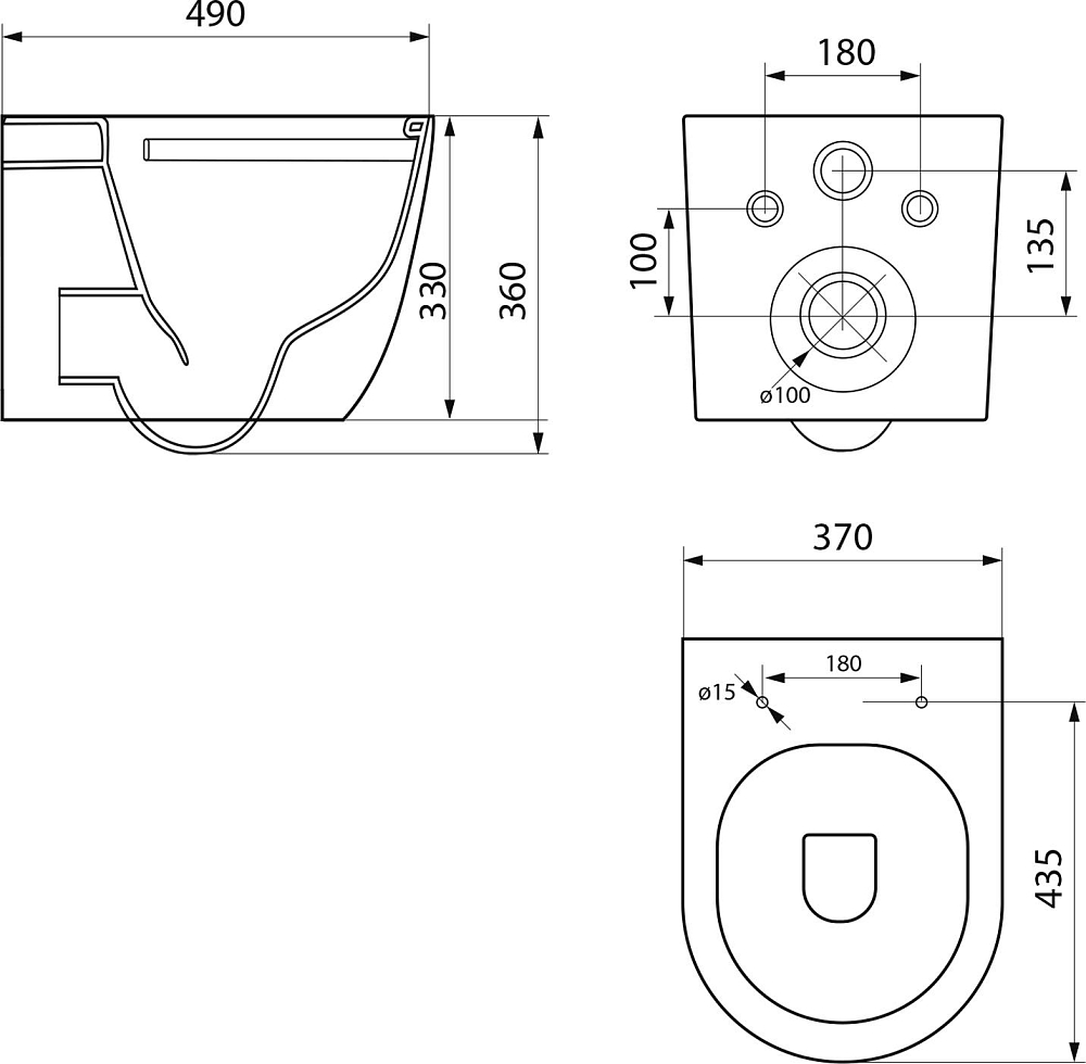 Унитаз подвесной Point Афина PN41041, белый