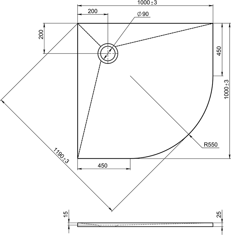 Душевой поддон Jacob Delafon Tolbiac 100x100 E6D330RU-NGM, черный матовый