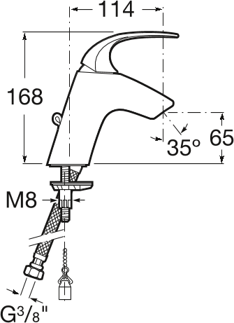 Смеситель для раковины Roca M2 5A3168C00