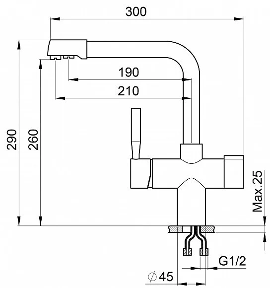 Смеситель для кухни Granula GR-2088 2088wh белый