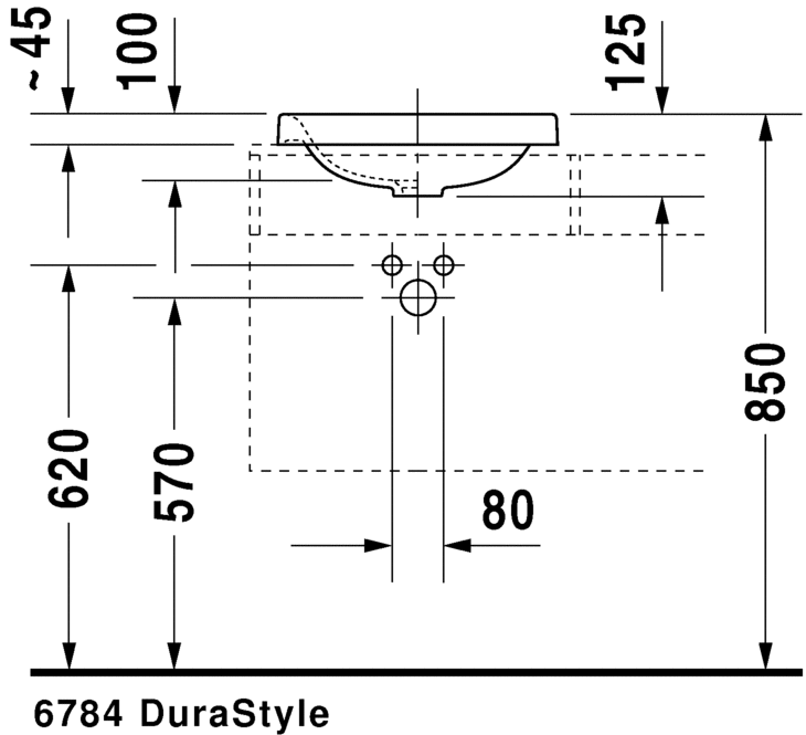 Раковина 43 см Duravit DuraStyle 0372430000