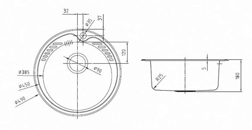 Кухонная мойка Iddis Suno S SUN49P0i77K/011UPSOi84 серый