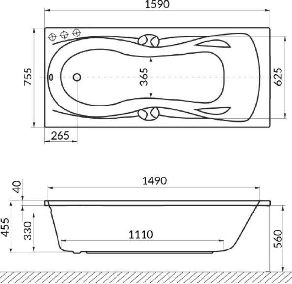 Акриловая ванна Excellent Canyon 160x75