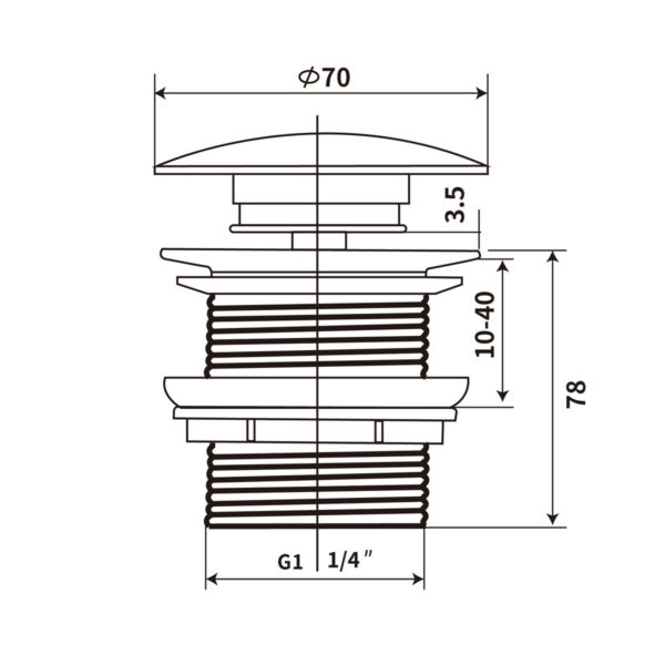 Донный клапан Vincea DBS0-216MB, черный матовый