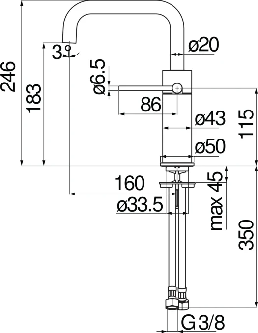 Смеситель для раковины Nobili Velis VE125118/3RCP, красное золото