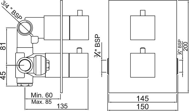 Смеситель для душа Jaquar Kubix-F KUB-CHR-35671HF, хром