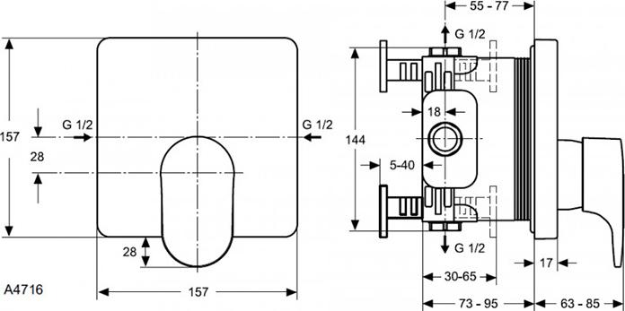 Смеситель Ideal Standard Moments A4716AA для душа