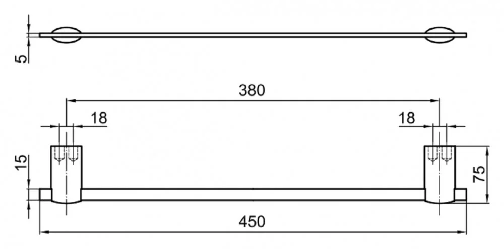 Полотенцедержатель Webert Aria AI500501 хром